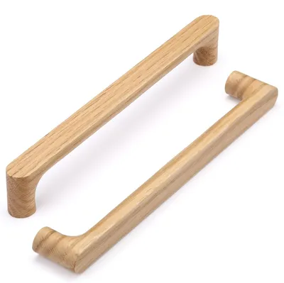 Imagen del producto de Juego de 6 pomos de madera para muebles, diseño escandinavo, ideales para armarios y cajones