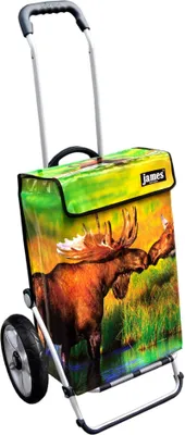 Produktbild von James Einkaufstrolley - ELK - stabiler Einkaufswagen mit individuellem Design - mehrfarbig: braun | grün in Ausführung: Royal-Leichtraeder
