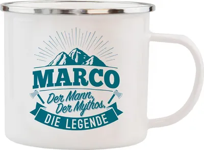 Produktbild von Echter Kerl Emaille Kaffeetasse Kaffeebecher Marco