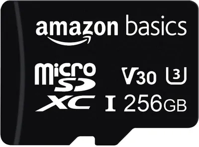 Produktbild von Amazon Basics Speichkarte MicroSDXC Speicherkarte 256 GB hohe Geschwindigkeit U3 A2