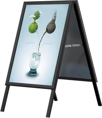 Produktbild von update displays Kundenstopper schwarz DIN A1 2 Fächer