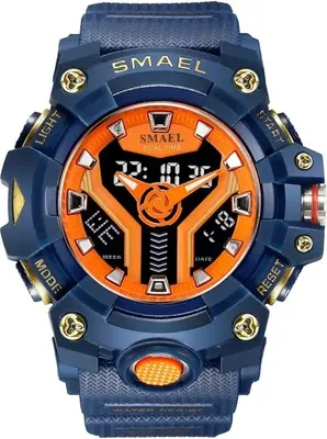 Produktbild von SMAEL Flyn Uhr – Stilvolle Herrenuhr in Blau und Orange KP29469