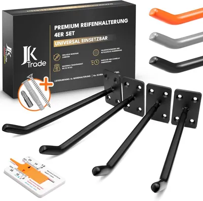 Produktbild von Felgenbaum 40 kg, 4 Stück, mit Schrauben und Dübeln, schwarz, für Garage