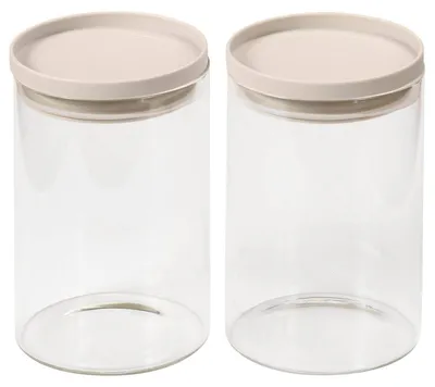 Produktbild von Aufbewahrungsgläser mit Deckel 2er Set KESPER Hellgrau | 1