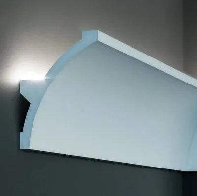 Produktbild von PROVISTON | Lichtleiste | Indirekte Beleuchtung | Zierleiste | 140 x 106 x 2000 mm | Polyurethan | Weiß | Hochwertig | Stuckleiste | Modern | Robust | Langlebig | Stoßfest | 50 Meter