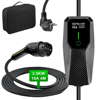 Obrázok produktu pre 16A 3,5 KW jednofázové 2 typ 4M nabíjacie káble pre elektrické vozidlá 6A/8A/10A/13A/16A nastaviteľný LCD displej