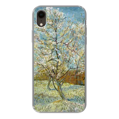 Produktbild von MuchoWow® Handyhülle Schutzhülle Hülle für iPhone XR Blühender Pfirsichbaum - Vincent van Gogh Silikon Softcase Handy Hülle - Schutzdeckel