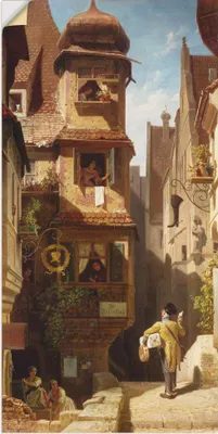 Produktbild von ARTland Wandbild, selbstklebend Der Briefbote im Rosental. Um 1852-59 Größe: 20x40 cm
