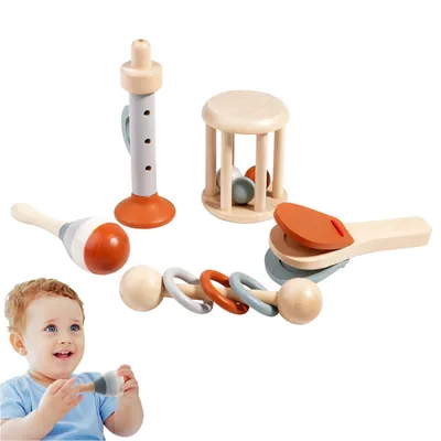 Produktbild von Montessori Spielzeug Baby, 5-Teiliges Baby Spielzeug, Holzspielzeug