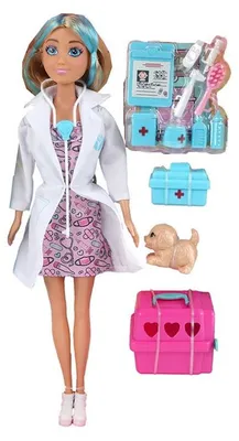Image de Mannequin de vétérinaire avec un chiot, 29 cm