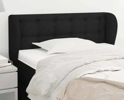 Produktbild von vidaXL Kopfteil mit Ohren Schwarz 93x23x78/88 cm Stoff - Kopfteil - Kopfteile - Bett-Kopfteil - Bettkopfteil