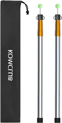 Productafbeelding van Tentstokken Telescopisch - Tarpstokken Set - Kamperen Buiten - Verstelbaar Tot 220cm - 2 Stuks - Goud