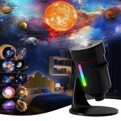 Zdjęcie produktu dla Projektor planetarium galaktyka 10 dysków 4K lampka nocna dla dzieci