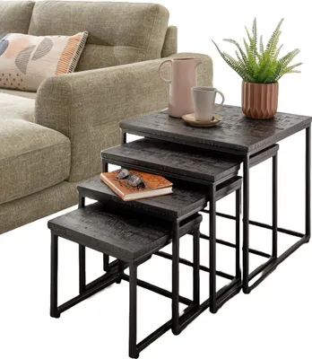 Produktbild von Beistelltisch 50 x 45 cm 4-er Set Schwarz