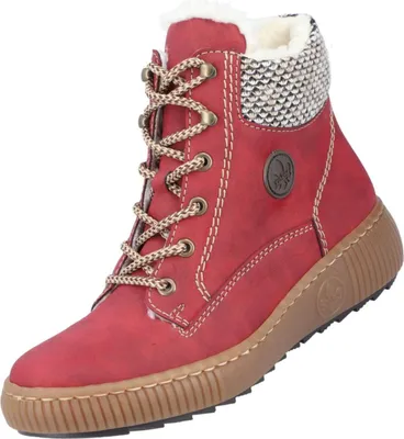 A single red boot is shown against a white background.