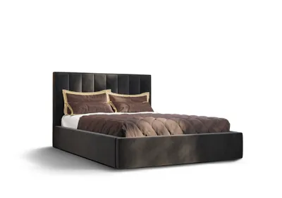 Obrázok produktu pre Čalúnená posteľ Alezio, A: 160 cm x 200 cm, Farba: Monolith97 (sivá), Posteľ s úložným priestorom, Manželská posteľ, Posteľ 160x200cm, Posteľ s matracom