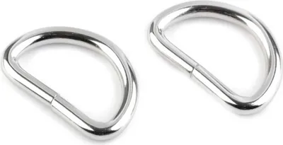 Produktbild von 4 D-Ringe Halbringe Metall 20 mm Durchzug für Gürtel, Taschen und mehr, silbern
