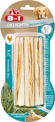 Obrázok produktu pre 8in1 Delights Pro Dental Chewy Sticks, Maškrta, Pes, Kuracie mäso, 75 g