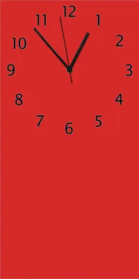 Produktbild von Wallario Design Wanduhr bedruckt, Größe 30 x 60 cm, Motiv: Rot