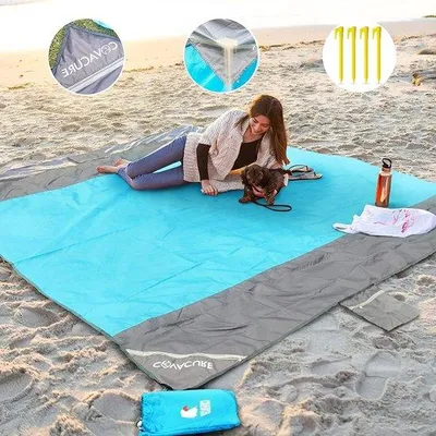 Produktbild von Famanu Strandmat Wasser- und Sanddicht - Blau