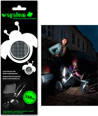 Produktbild von Leuchtfolien Für Kinderwagen Rollator Fahrrad Reflektoren 8 teilig Selbstklebend