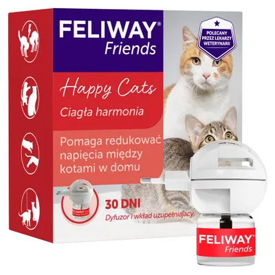 Zdjęcie produktu dla Feliway Friends Dyfuzor i Wkład Uzupełniający 48ml Feromony Redukujące Napięcie Między Kotami Zestaw Startowy