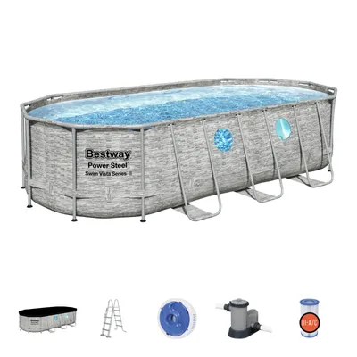 Obrázek produktu pro Bazén Power Steel Stacked Stone Swim Vista 549 x 274 x 122 cm s příslušenstvím