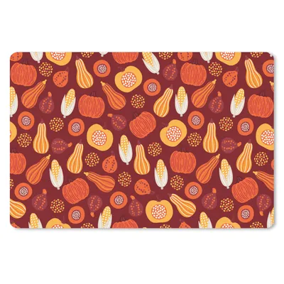 Produktbild von MuchoWow® Schreibtischunterlage Kürbis - Mais - Herbst - Muster 60x40 cm - XXL Mauspad - Großes Mauspad