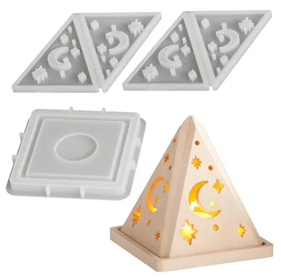 Produktbild von Silikonformen zum Gießen von Häusern, Silikon-Weihnachtsform, 3D-Mondkerzenhalter-Silikonform, DIY-Hausgussform für Gipshäuser
