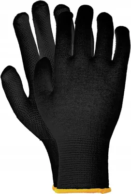 Produktbild von Reis RMICROLUXB Baumwoll-Noppenhandschuhe Schwarz Größe M