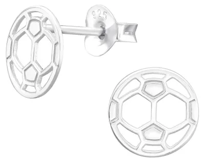 Produktbild von Fußball Ohrringe Kinder: Ohrstecker Silber 925