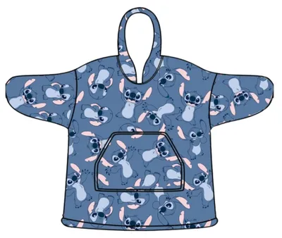 Zdjęcie produktu dla Koc z kapturem Lilo & Stitch - Przytulny koc dziecięcy z koralowego polaru Onesize