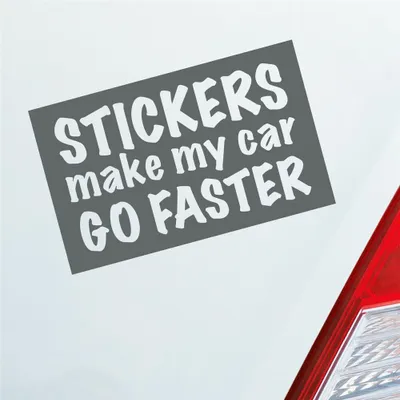 Produktbild von Auto Aufkleber s Make My car go Faster schneller 16x10 cm Grau Sticker Heckscheibenaufkleber