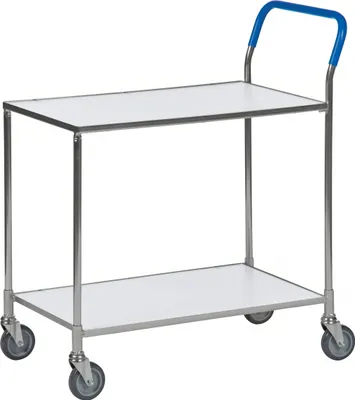 Produktbild von Kongamek Tischwagen ohne Bremse in weiss mit 850x435mm Ladefläche