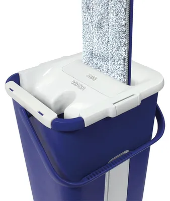 Immagine prodotto di Livington, mop a mani libere – Set con secchio per strizzare senza doversi chinare – Mocio per una pulizia facile e mani pulite – Secchio per la pulizia da 2,7 litri
