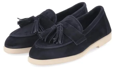 Productafbeelding van Kaerlek dames loafers, model OLGA 2, kleur blauw, materiaal: ruw leer, maat: 37