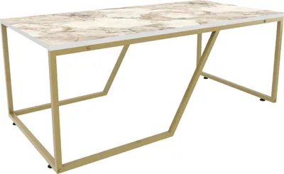 Image de Skye Decor, Wendy - Blanc, Or, Tables basses, Blanc, 120 x 48 x 60 cm