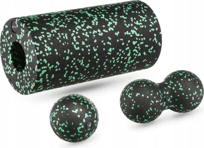 Produktbild von Gymtek® Massageset Yogaset Faszien Set - 2x Faszienball, 1x Faszienrolle - Massagegerät für Rückenmassage, Ganzkörper Massage, Yoga, Pilates, Workout
