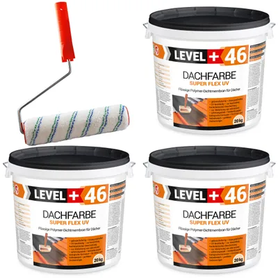 Zdjęcie produktu dla L+46 Zestaw Wałek Malarski 25cm + FOLIA DACHOWA 60kg DACHFARBE - Szary