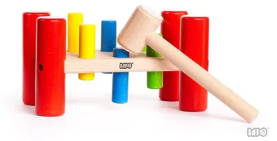 Produktbild von Bajo Holz Hammerbank - pädagogisches Klopfspiel Hammerspiel Spielzeug