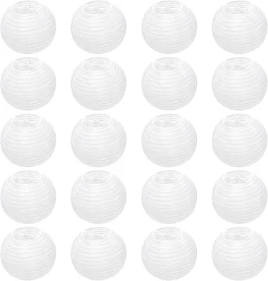 Produktbild von Papierlaternen rund, weiß, 7,5 cm Durchmesser, 10 Stück, für Dekoration