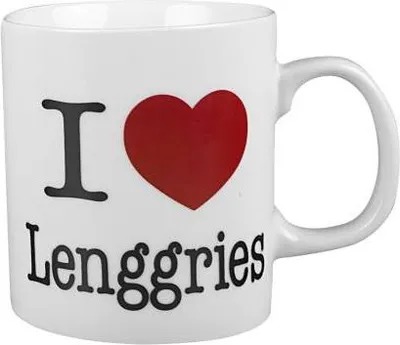 Produktbild von Keramiktasse mit Print I Love Lenggries 57241 weiss