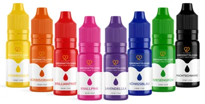Produktbild von GoodBake Lebensmittelfarben 8er Set – flüssig, backfest, verschiedene Farben, Teig färben