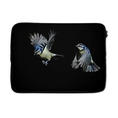 Produktbild von MuchoWow® Laptop Hülle 13 Zoll Vögel - Federn - Schwarz Laptoptasche - Laptophülle - Sleeve - Rundumschutz