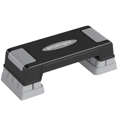 Produktbild von Aerobic Steppbrett 3-stufig Höhenverstellbar (12/17,5/22,5 cm) – Rutschfest bis 250 kg, Grau