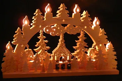 Produktbild von Original Erzgebirgischer Marken Schwibbogen Lichterbogen 50 x 31 cm S50-B_64