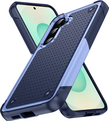Produktbild von Hülle Für Samsung Galaxy S24 FE Militärqualität Stoßfest Hybrid 2 in 1 Hart PC Weich TPU Handyhülle Lila Blau