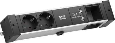Produktbild von BACHMANN DESK RAIL 2x Schutzkontakt 1x USB Charger 1x ABD