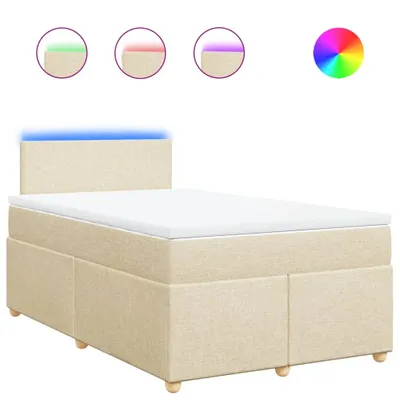 Produktbild von Boxspringbett mit Matratze Creme 120x200 cm Stoff