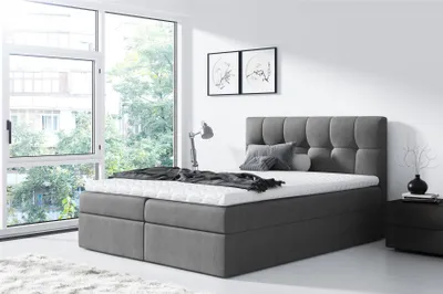 Produktbild von Boxspringbett Schlafzimmerbett CARMEN 120x200cm Anthrazit